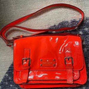 Kate Spade Neon Orange Crossbody saddle bag